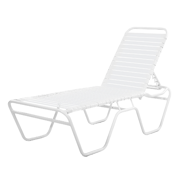 Picture of St. Maarten II Vinyl Strap Pool Lounge Chair  - 16” Elevated Seat Height