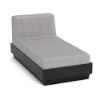 Elevate MGP commercial pool chaise lounge with black marine-grade polymer frame and gray cushioned seating