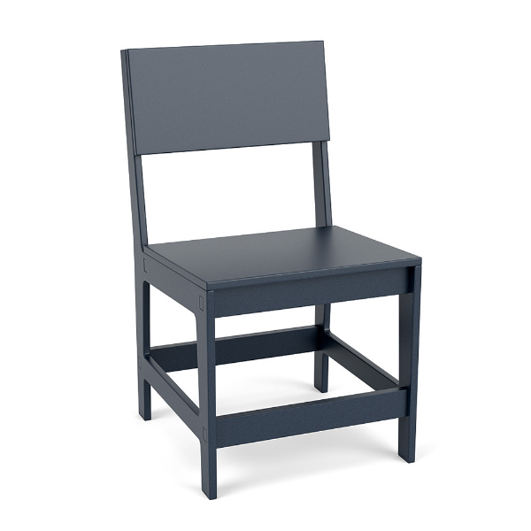 Navy Leisure MGP solid style patio dining chair with durable polymer construction