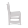 Side view of white Leisure MGP solid style commercial patio dining chair