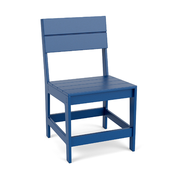 Royal Blue Leisure MGP slat style outdoor dining chair for commercial patios