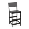 Black Leisure MGP Solid Style patio bar chair for commercial outdoor bar seating