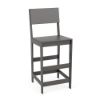 Grey Leisure MGP Solid Style commercial bar-height patio chair with solid seat and back