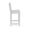 Side view of white Leisure MGP Solid Style patio bar chair showing its elevated bar-height profile