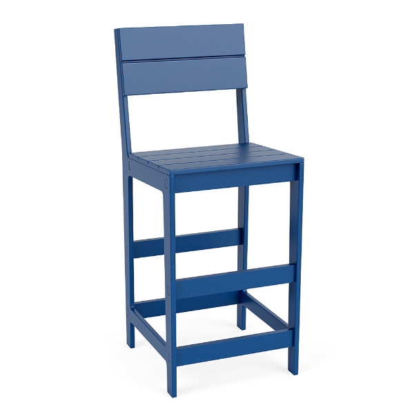 Royal Blue Leisure MGP Slat Style commercial patio bar chair for elevated outdoor seating
