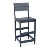 Navy Leisure MGP Slat Style patio bar chair with slatted Marine Grade Polymer seat and back