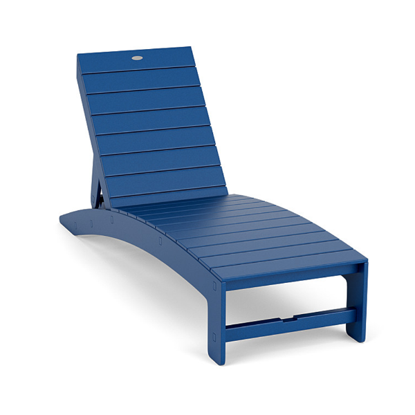 Royal Blue Leisure MGP Slat Style adjustable chaise lounge for commercial poolside seating