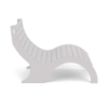 Side view of white Aqua MGP 9–15 inch ledge in-pool sand chair with curved slat design