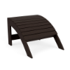 Leisure MGP outdoor footrest ottoman in premium Northeastern Walnut finish with curved slatted surface