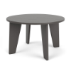Grey 20-inch Leisure MGP round patio side table with slatted top for commercial poolside and outdoor seating