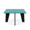 30-inch Leisure MGP square patio side table with Aruba top and Black legs for commercial pool decks and outdoor seating areas