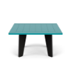 34-inch Leisure MGP square patio coffee table with Aruba top and Black legs for commercial pool decks, resorts, and hospitality patios