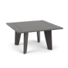 Grey 34-inch Leisure MGP square patio coffee table with Marine Grade Polymer construction for commercial outdoor conversation and lounge areas