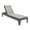 Leisure MGP flat sling patio chaise lounge with Kozo Fossil sling and Grey frame designed for commercial poolside and hospitality seating