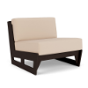 MGP Deep Seating armless right modular commercial patio seat with neutral cushions and dark Marine Grade Polymer frame