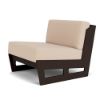 MGP Deep Seating armless left modular commercial patio seat with neutral cushions and dark Marine Grade Polymer frame