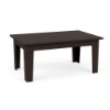 26 x 46 marine grade polymer rectangular commercial patio coffee table in Northeastern Walnut finish