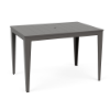 42 x 60-inch Leisure MGP rectangular commercial patio bar table in Grey with slatted top and center umbrella hole