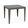 48-inch Leisure MGP square commercial patio bar table in Grey with slatted tabletop and center umbrella hole