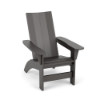 Leisure MGP modern commercial patio Adirondack chair in gray with slatted seat, tall back, and wide armrests