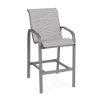 Horizon sling commercial patio bar chair with Titanium Gray aluminum frame and Broadway Wave sling seat and back