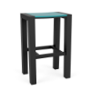 Charcoal Outdoor Bar Stool with Turquoise Seat