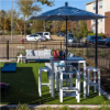 Outdoor Patio Bar Set with Umbrella and Stools