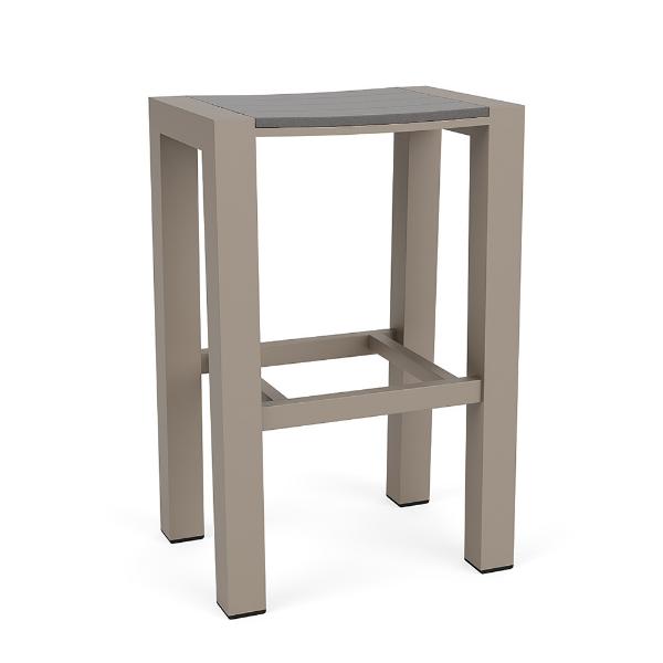 Satin Amber Taupe Bar Stool with Grey Seat