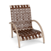 Velocity cross-weave commercial patio sand chair with Textured Antique Beige aluminum frame and Saddle woven vinyl straps