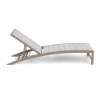 Side view of Urban Loft MGP commercial chaise lounge with Satin Amber aluminum frame, White slatted MGP surface, and adjustable reclining back