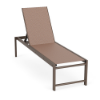 	Urban Line ADA accessible sling commercial chaise lounge with Textured Espresso aluminum frame, Windsor Apricot sling fabric, and adjustable back