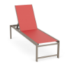 Urban Line ADA accessible sling commercial chaise lounge with Satin Amber aluminum frame, Straw Mat Coral sling fabric, and adjustable reclining back