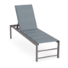 Urban Line ADA accessible padded sling commercial chaise lounge with Titanium Gray aluminum frame, Kozo Jewel padded sling, and adjustable reclining back