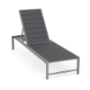 Urban MGP commercial chaise lounge with Platinum aluminum frame, Susquehanna Grey MGP slats, and adjustable reclining back