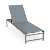 Urban Line padded sling commercial chaise lounge with Titanium Gray aluminum frame, Kozo Jewel padded sling, and adjustable reclining back