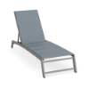Urban Pointe padded sling commercial chaise lounge with Titanium Gray aluminum frame, Kozo Jewel padded sling, and adjustable reclining back