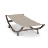 Coastal Arch commercial sling hammock with Textured Espresso aluminum frame, Cane Weave Pacific sling fabric, and suspended curved design