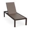 Coastal Luxury XL commercial chaise lounge with Coffee Bean aluminum frame, Turquesa sling fabric, and adjustable reclining backrest