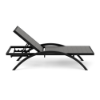 Side view of Coastal Arch MGP commercial chaise lounge with Textured Charcoal frame, Grey MGP seat and back, arms, and adjustable backrest