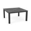 34-inch Coastal aluminum square commercial patio coffee table in Starlight Black with decorative slotted tabletop