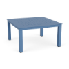 34-inch Coastal aluminum square commercial patio coffee table in Steel Blue with decorative Bubble-pattern tabletop