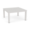 34-inch Coastal aluminum square commercial patio coffee table in Sky White with a smooth solid tabletop