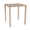 36-inch Coastal square aluminum commercial patio bar table in Textured Antique Beige with geometric slotted tabletop