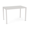 36 x 60 Coastal rectangular aluminum commercial patio bar table in Sky White with solid tabletop