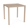42-inch Coastal square aluminum commercial patio bar table in Textured Antique Beige with geometric slotted tabletop