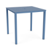 42-inch Coastal square aluminum commercial patio bar table in Steel Blue with perforated Bubble pattern tabletop
