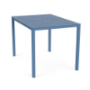 42 x 60 Coastal rectangular aluminum commercial patio bar table in Steel Blue with perforated Bubble pattern tabletop