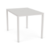 42 x 60 Coastal rectangular aluminum commercial patio bar table in Sky White with solid tabletop