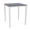 36-inch Coastal square commercial patio bar table with Sky White aluminum frame and Navy MGP tabletop