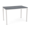 36 x 60-inch Coastal rectangular commercial patio bar table with Sky White aluminum frame and Navy MGP tabletop